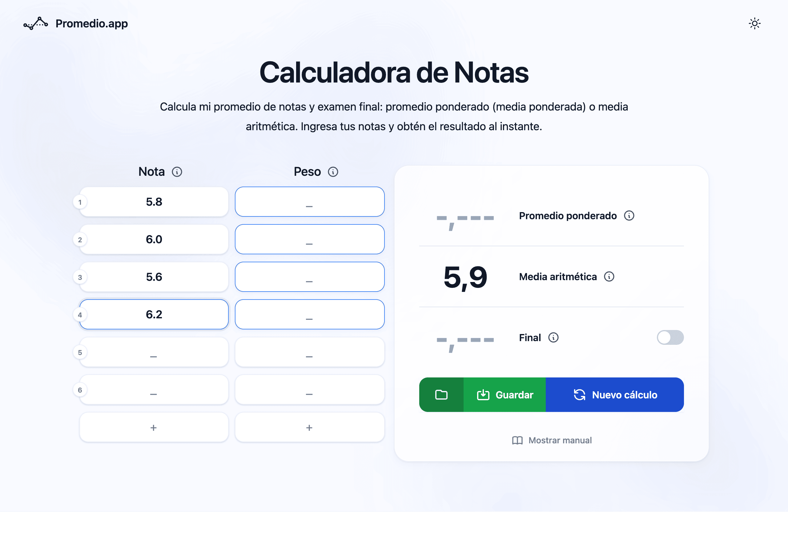 Calculadora NEM Chile — promedio de notas de enseñanza media en Promedio.app