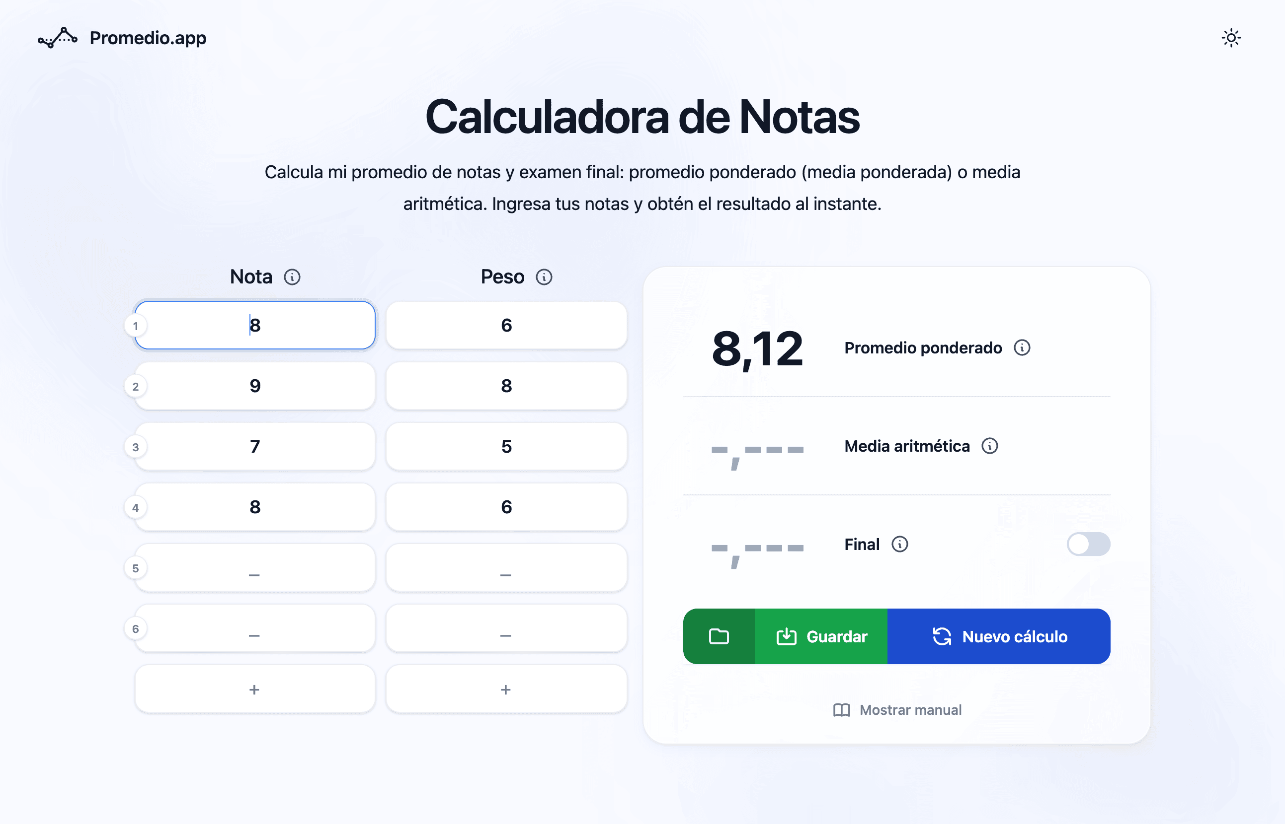 Calculadora de promedio IPN por creditos